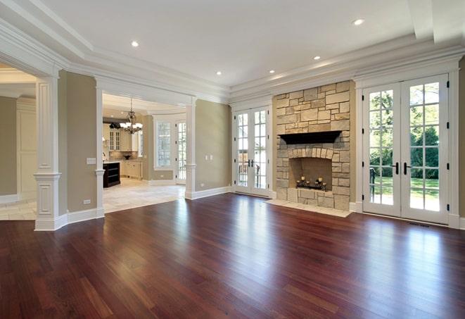 top-grade hardwood flooring being positioned